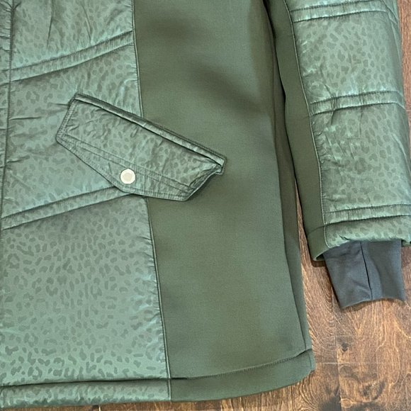 Michael Kors Michael Faux-Fur-Trim Hooded Mixed-Media Puffer Coat in Green XXL - Picture 3 of 15